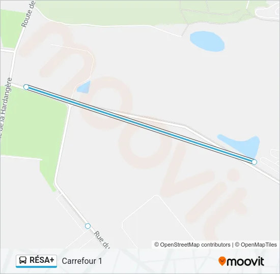 Plan de la ligne RÉSA+ de bus