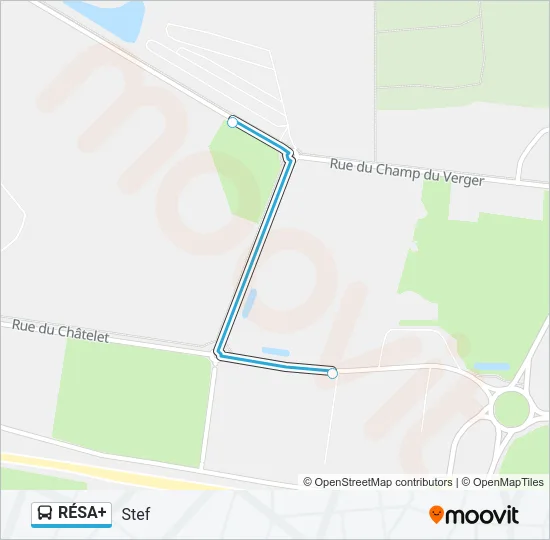 Plan de la ligne RÉSA+ de bus