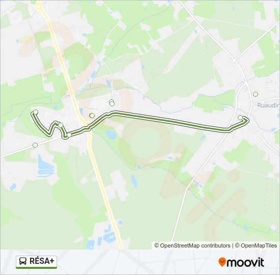 Plan de la ligne RÉSA+ de bus