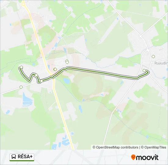 Plan de la ligne RÉSA+ de bus