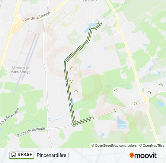 RÉSA+ Bus Line Map
