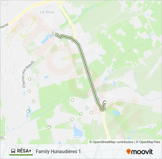 Plan de la ligne RÉSA+ de bus