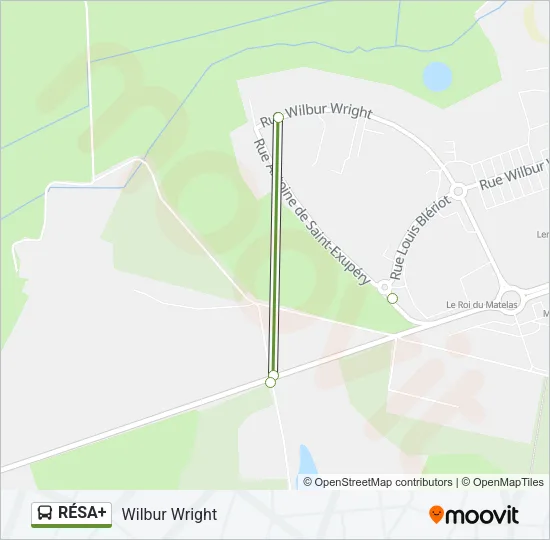 Plan de la ligne RÉSA+ de bus