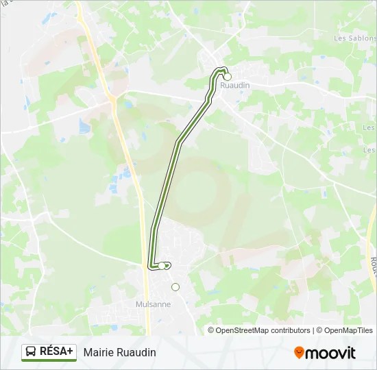 Mapa de RÉSA+ de autobús