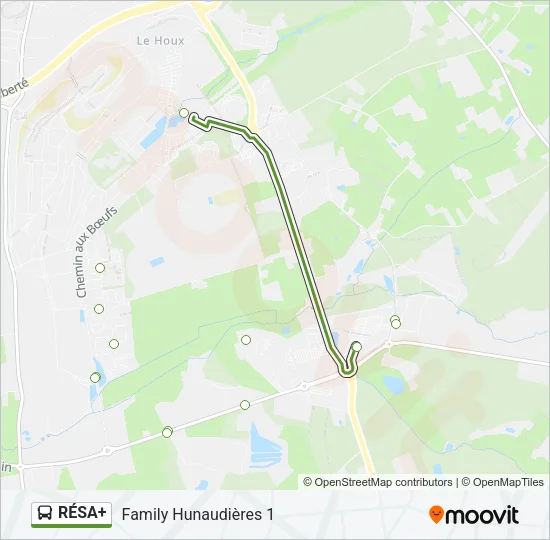 Plan de la ligne RÉSA+ de bus