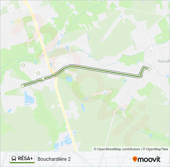 Plan de la ligne RÉSA+ de bus