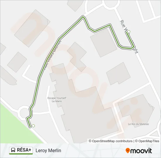Plan de la ligne RÉSA+ de bus