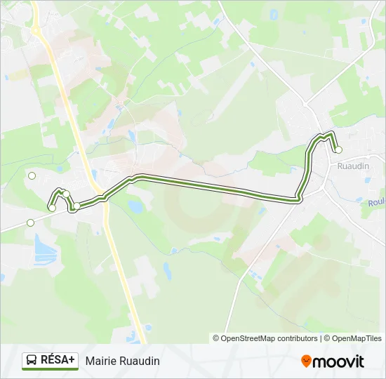 Plan de la ligne RÉSA+ de bus
