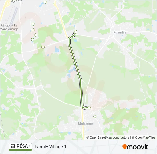 Plan de la ligne RÉSA+ de bus