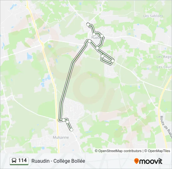 114 Bus Line Map