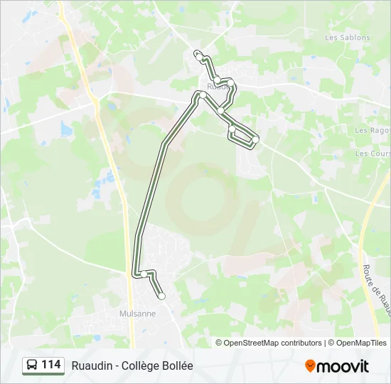 114 Bus Line Map