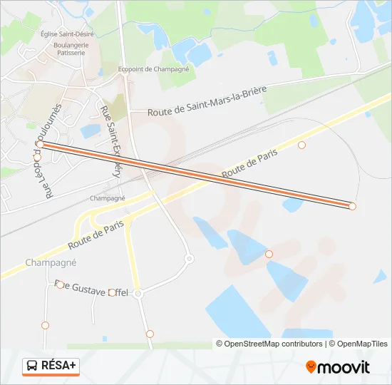 RÉSA+ Bus Line Map
