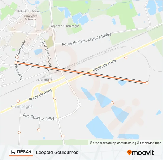 RÉSA+ Bus Line Map