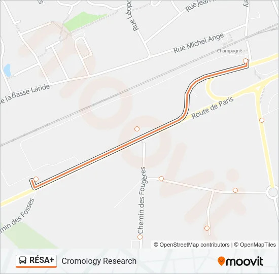 Plan de la ligne RÉSA+ de bus