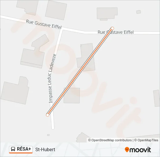 Plan de la ligne RÉSA+ de bus
