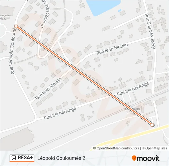 Plan de la ligne RÉSA+ de bus