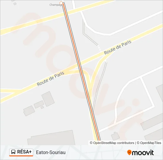 Plan de la ligne RÉSA+ de bus