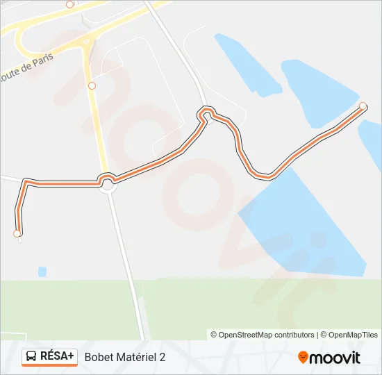 Mapa de RÉSA+ de autobús