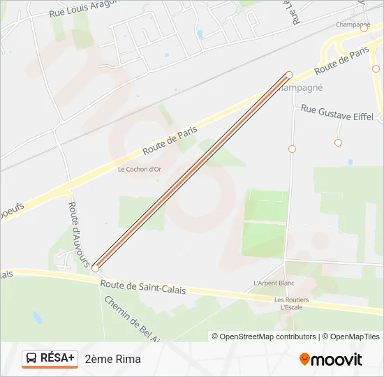 RÉSA+ Bus Line Map