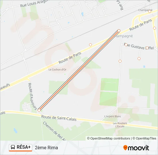 RÉSA+ Bus Line Map