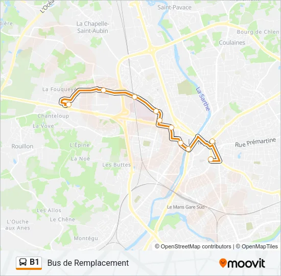B1 Bus Line Map