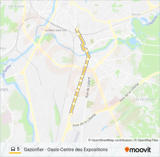 5 Bus Line Map
