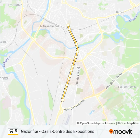 5 Bus Line Map