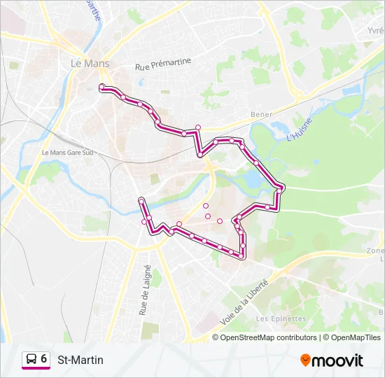 6 Bus Line Map