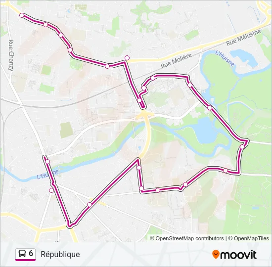 6 Bus Line Map
