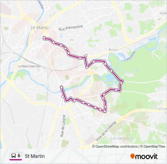 6 Bus Line Map