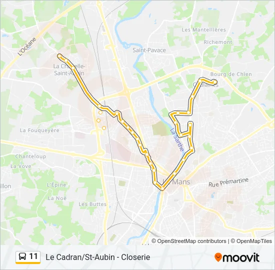 11 Bus Line Map