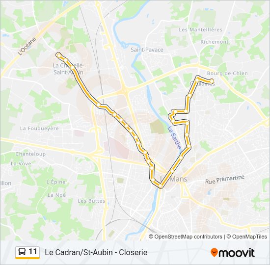 11 Bus Line Map