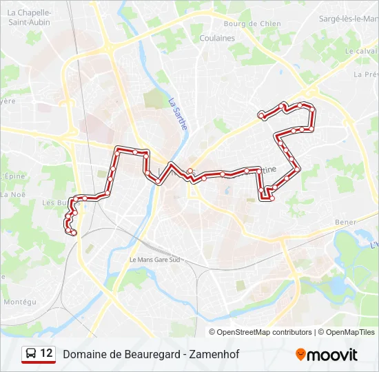 12 Bus Line Map