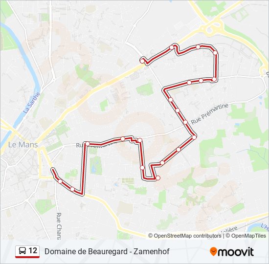 Mapa de 12 de autobús