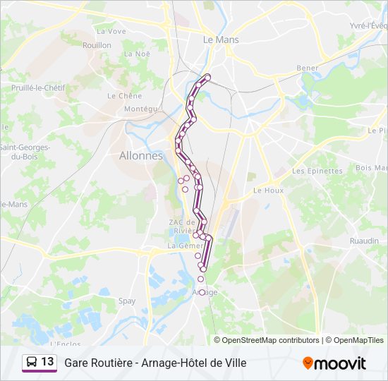13 Bus Line Map