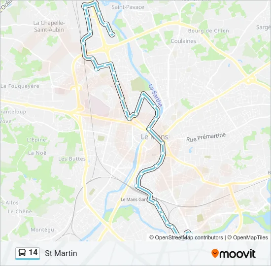 14 Bus Line Map