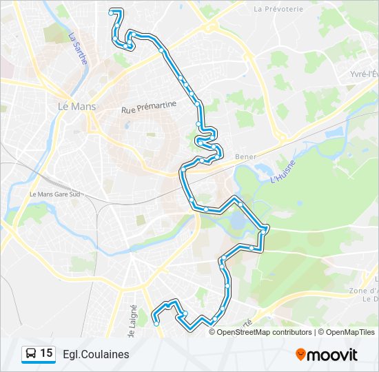 15 Bus Line Map
