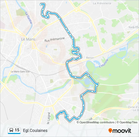 15 Bus Line Map