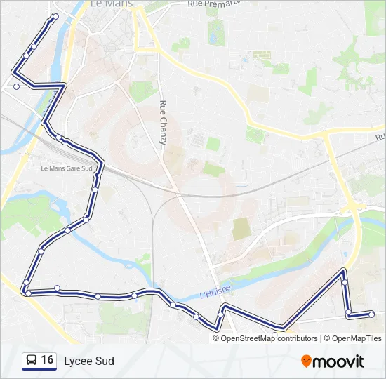 16 Bus Line Map
