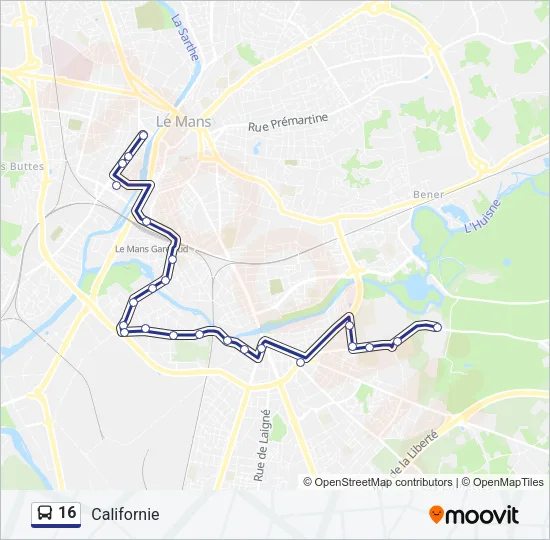 16 Bus Line Map