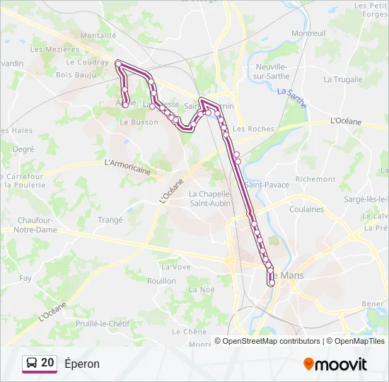20 Bus Line Map