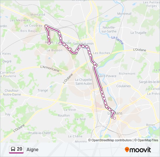 20 Bus Line Map