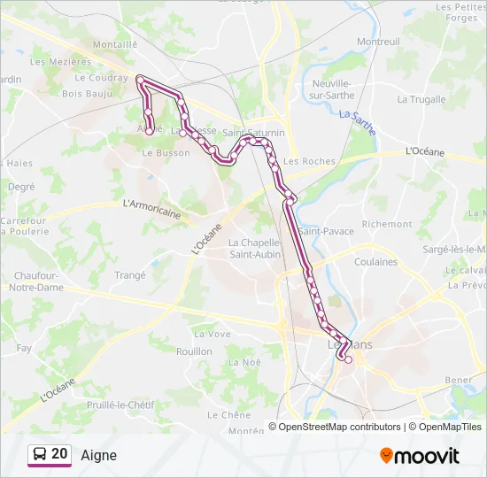 20 Bus Line Map