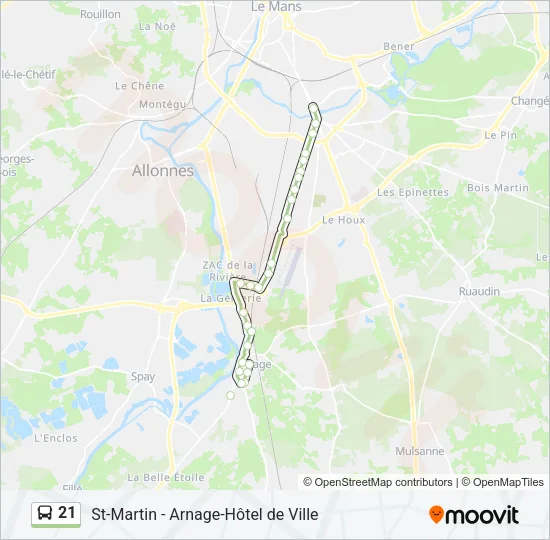 21 Bus Line Map