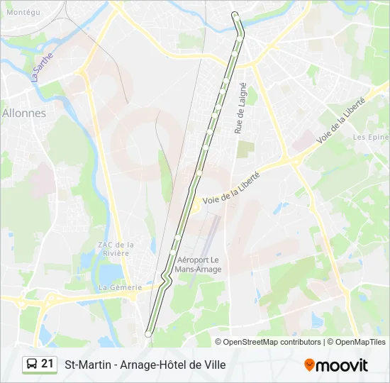 21 Bus Line Map