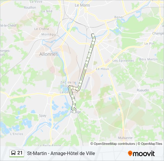 21 Bus Line Map