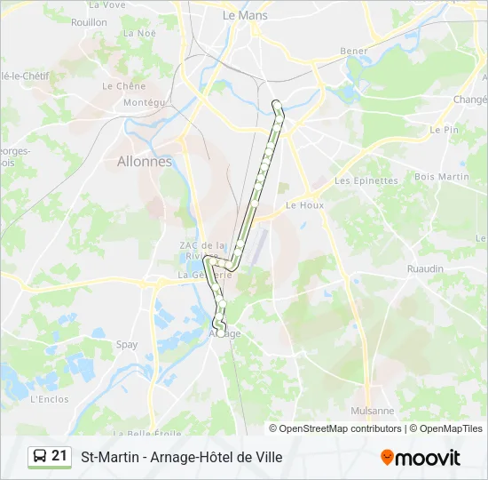 21 Bus Line Map