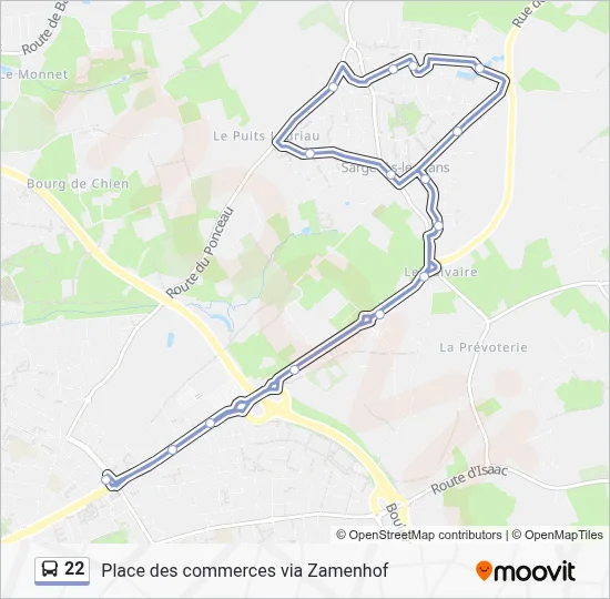 22 Bus Line Map