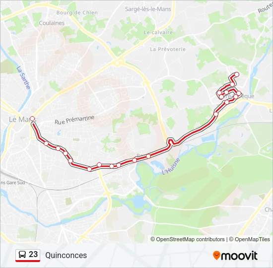 23 Bus Line Map