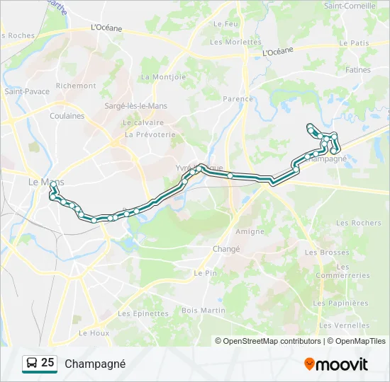25 Bus Line Map